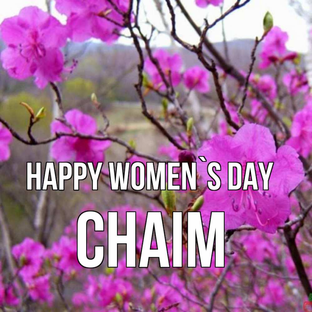 Greetings card с именем, Chaim happy women`s day международный женский день Greetings with text for free download 